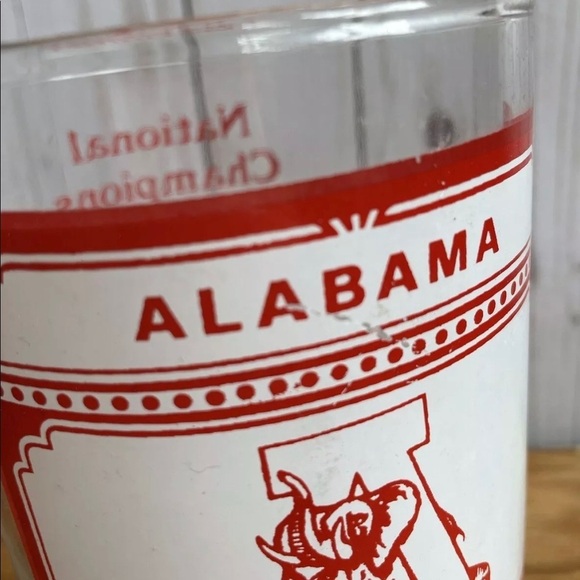 Vintage 80s University of Alabama Crimson Tide Football Championships Glass - Picture 5 of 8